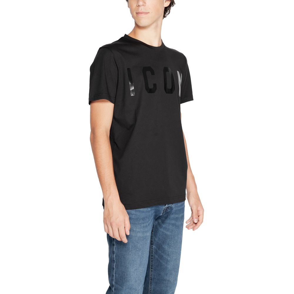 Icon Black Cotton T-Shirt - IT42 | XS