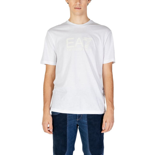 EA7 Emporio Armani White Cotton T-Shirt - IT54 | XXL