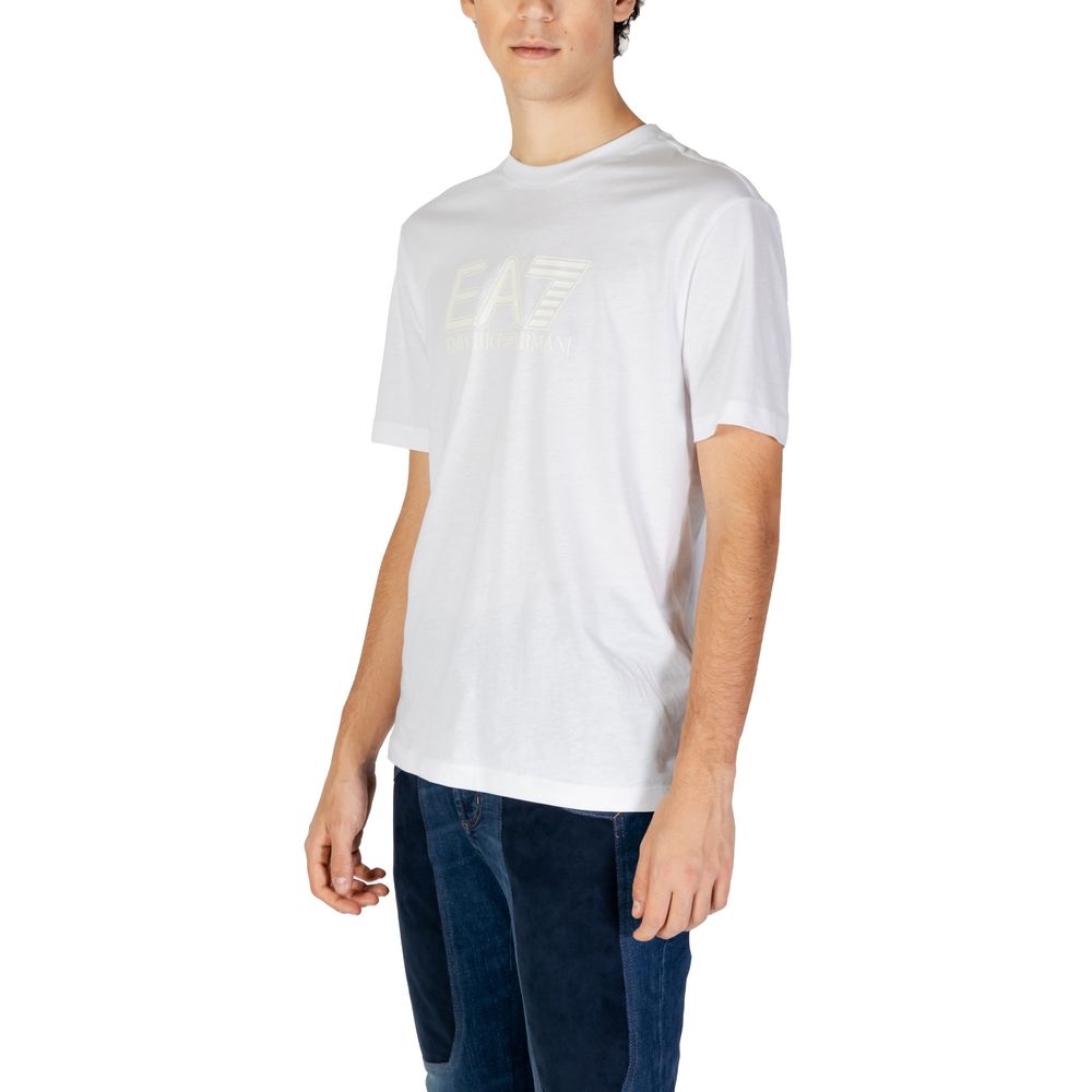 EA7 Emporio Armani White Cotton T-Shirt - IT54 | XXL