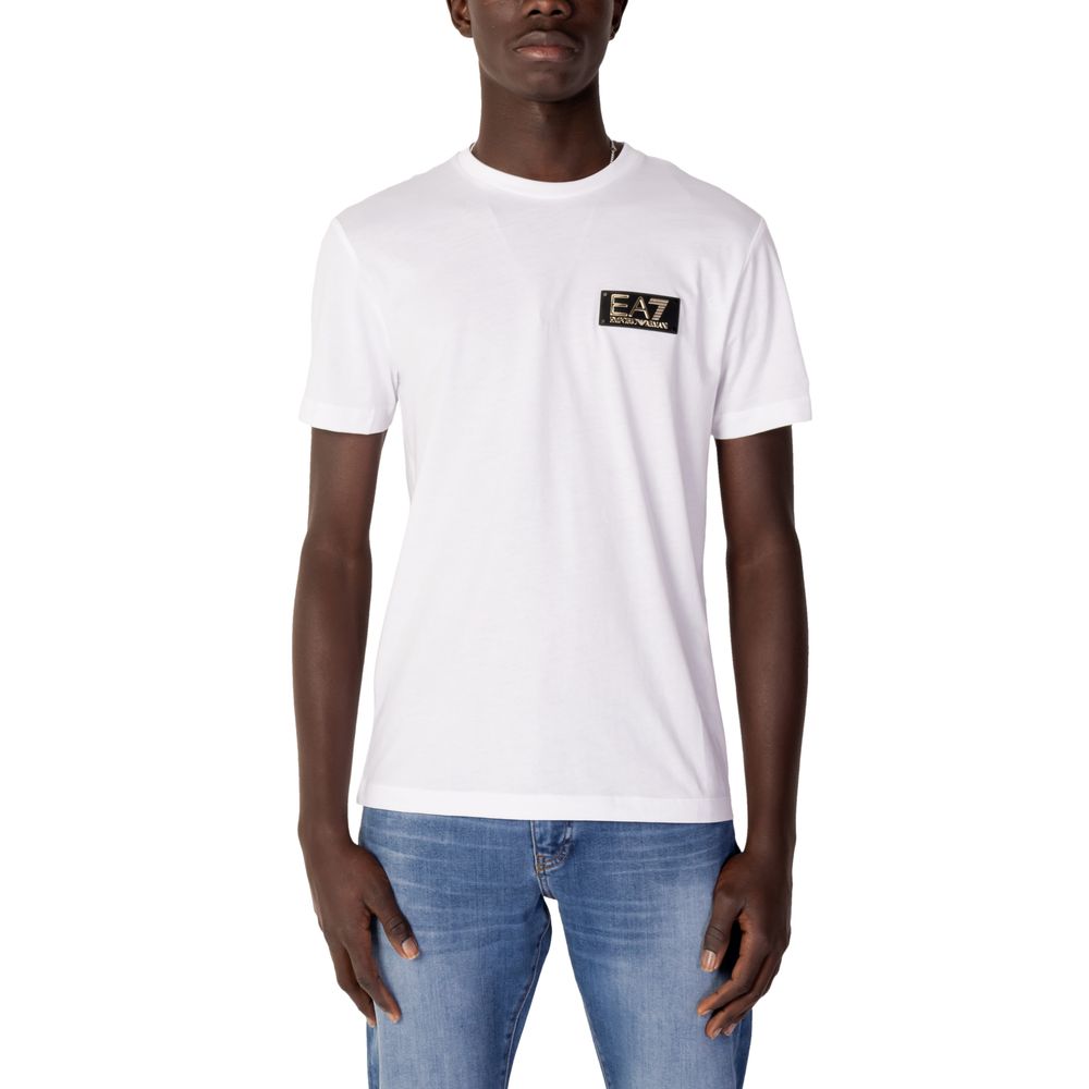 EA7 Emporio Armani White Cotton T-Shirt - IT52 | XL