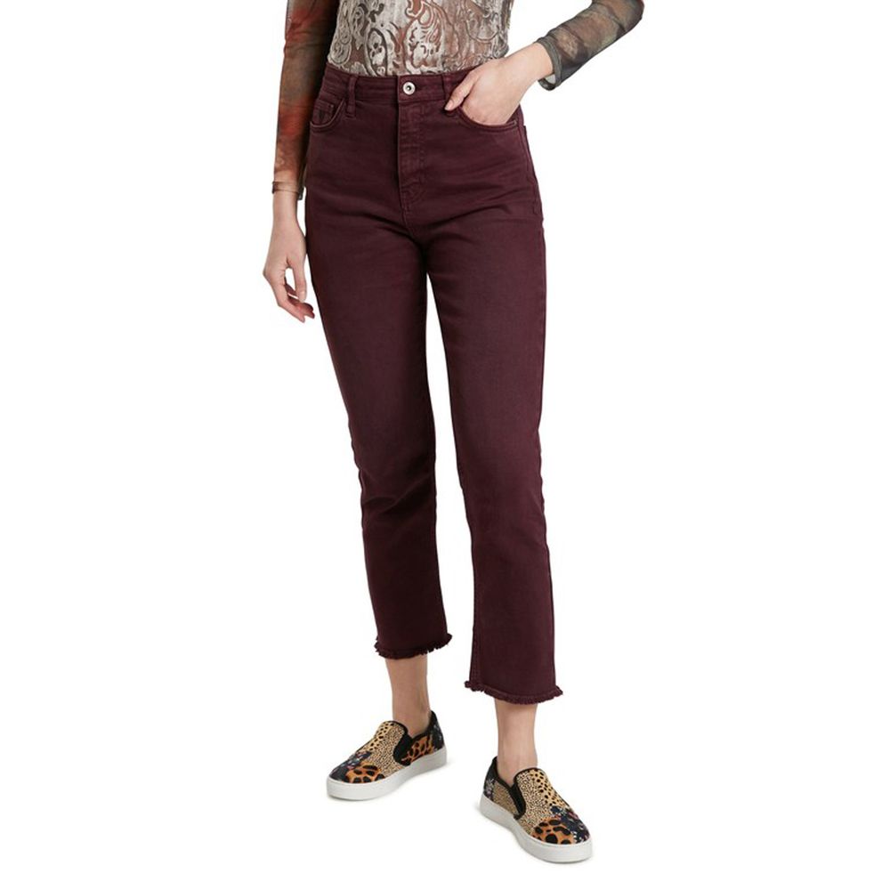 Desigual Bordeaux Cotton Jeans & Pant - 34 | XXS