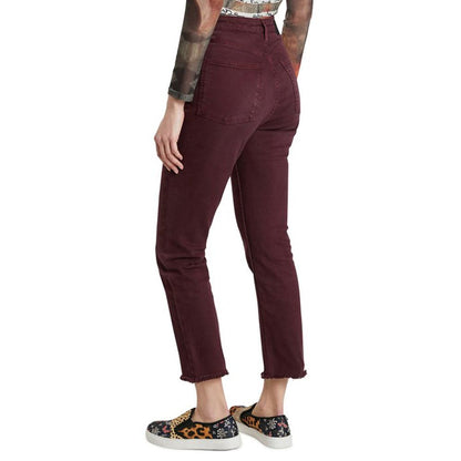 Desigual Bordeaux Cotton Jeans & Pant - 34 | XXS