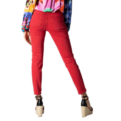 Desigual Red Cotton Jeans & Pant - 34 | XXS