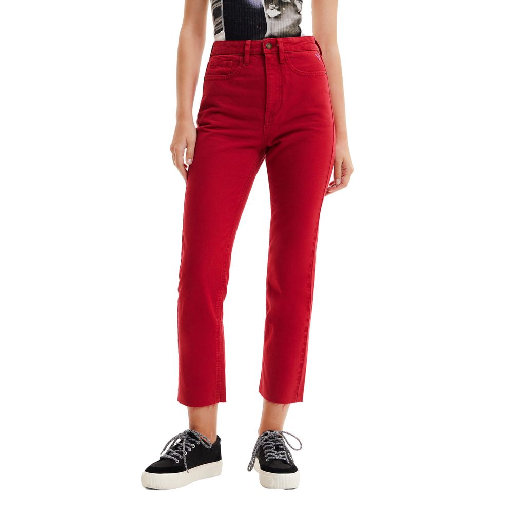 Desigual Bordeaux Cotton Jeans & Pant - 34 | XXS