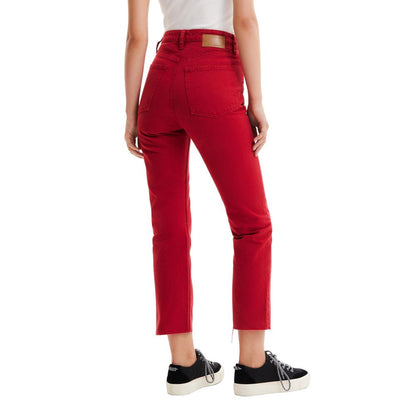 Desigual Bordeaux Cotton Jeans & Pant - 34 | XXS