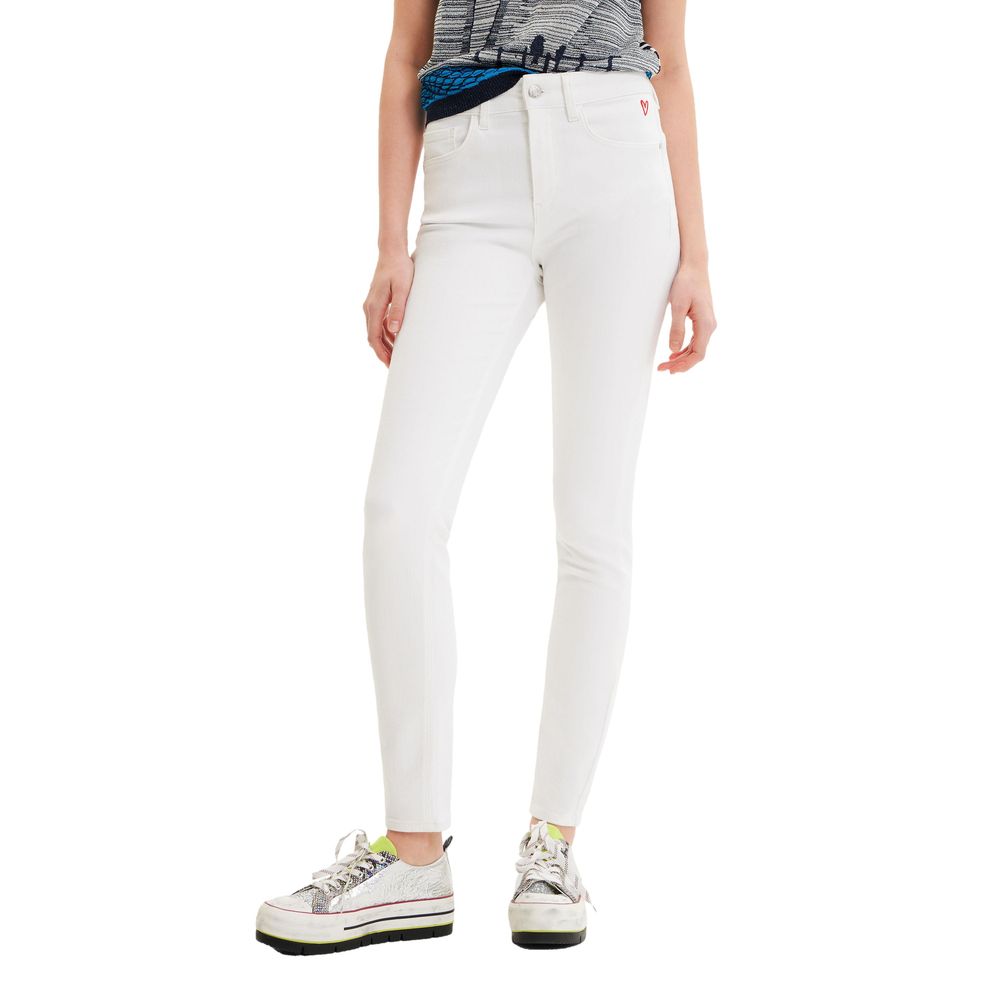 Desigual White Cotton Jeans & Pant - IT38 | S