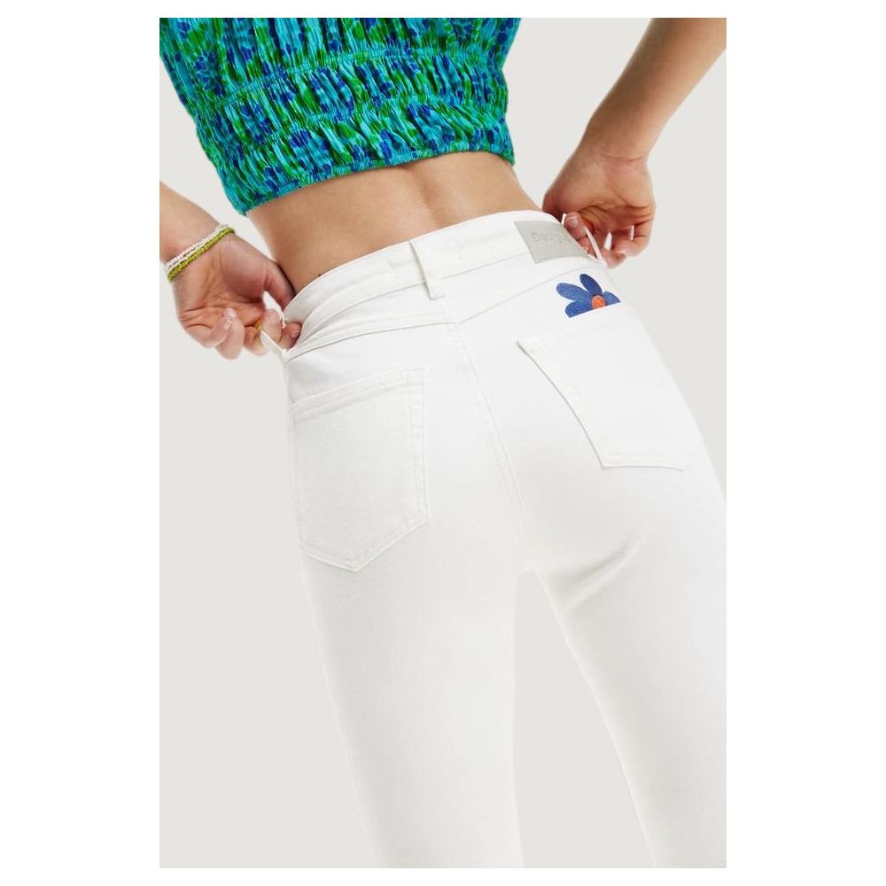 Desigual White Cotton Jeans & Pant