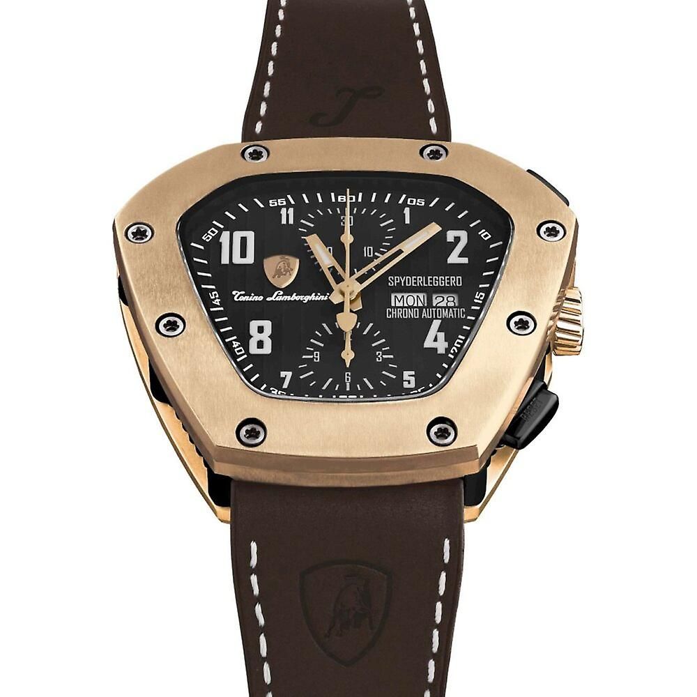 Lamborghini Black Leather Watch