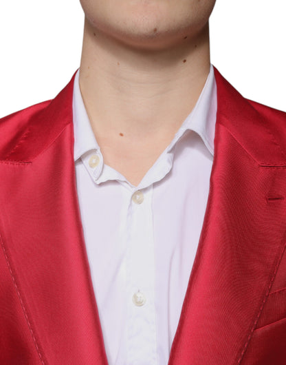 Dolce & Gabbana Red Polyester Single Breasted Formal Suit - IT48 | M