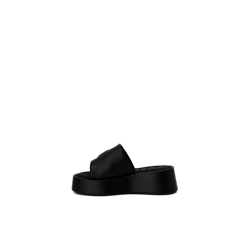 Furla Black Leather Sandal - EU39/US9