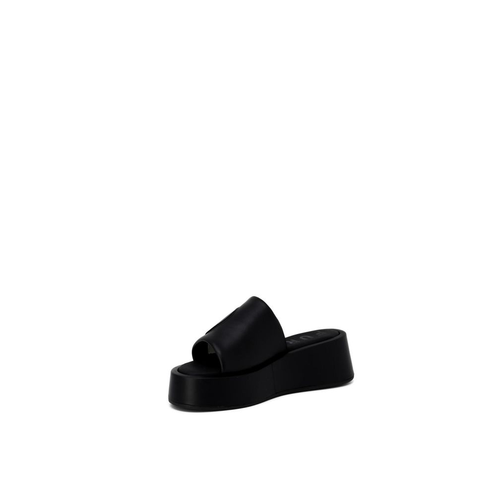 Furla Black Leather Sandal - EU39/US9