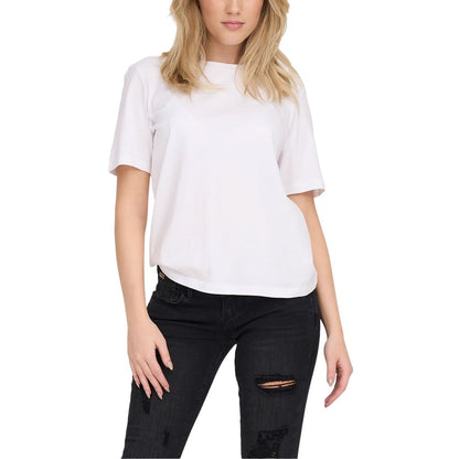 Only White Cotton Tops & T-Shirt - IT42|M