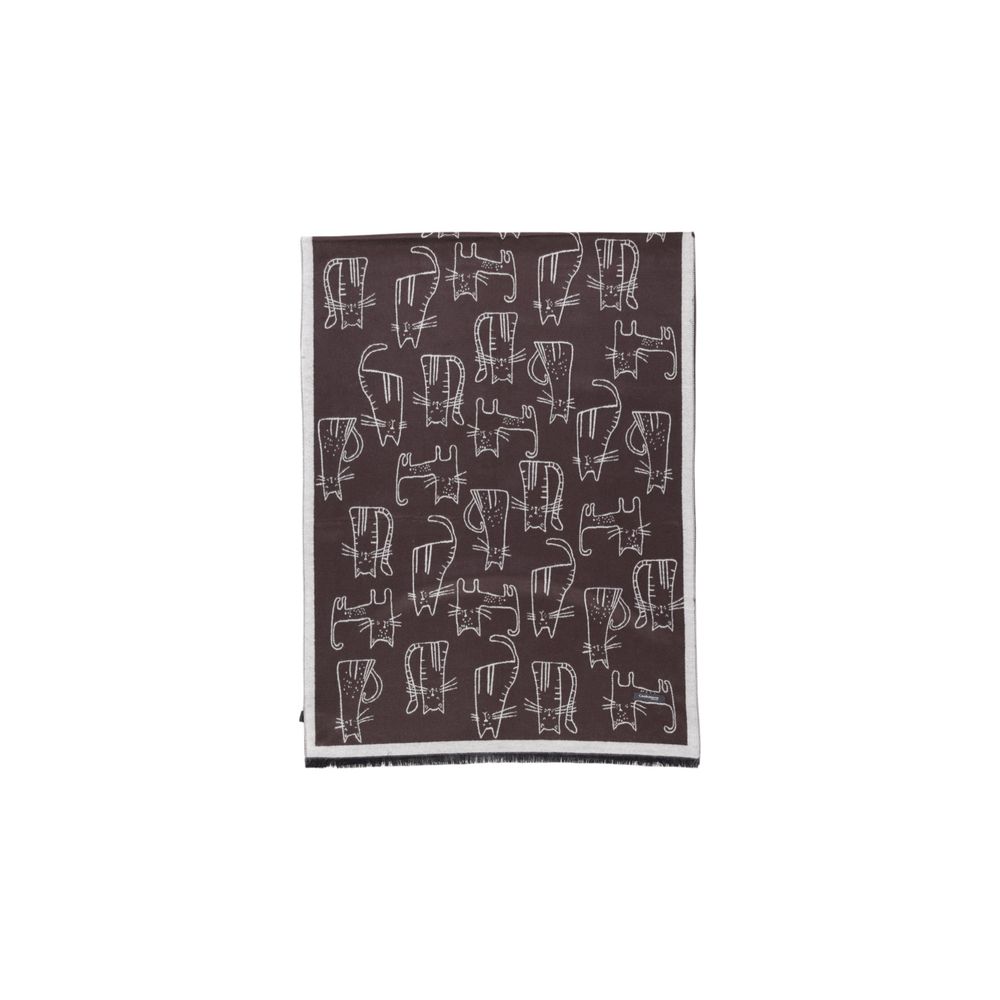 Sandro Ferrone Brown Viscose Scarf - One Size