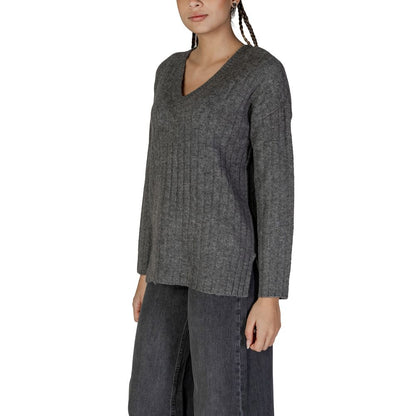 Vila Clothes Gray Acrylic Sweater