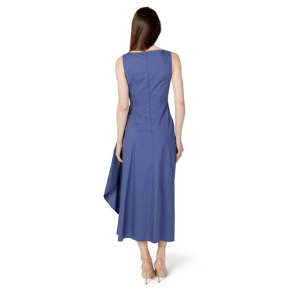 Sandro Ferrone Blue Cotton Dress - IT40 | XS