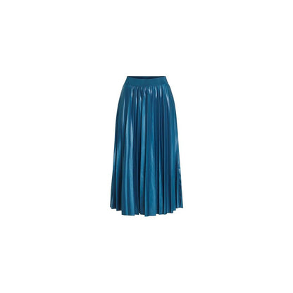 Vila Clothes Blue Polyester Polyester Skirt