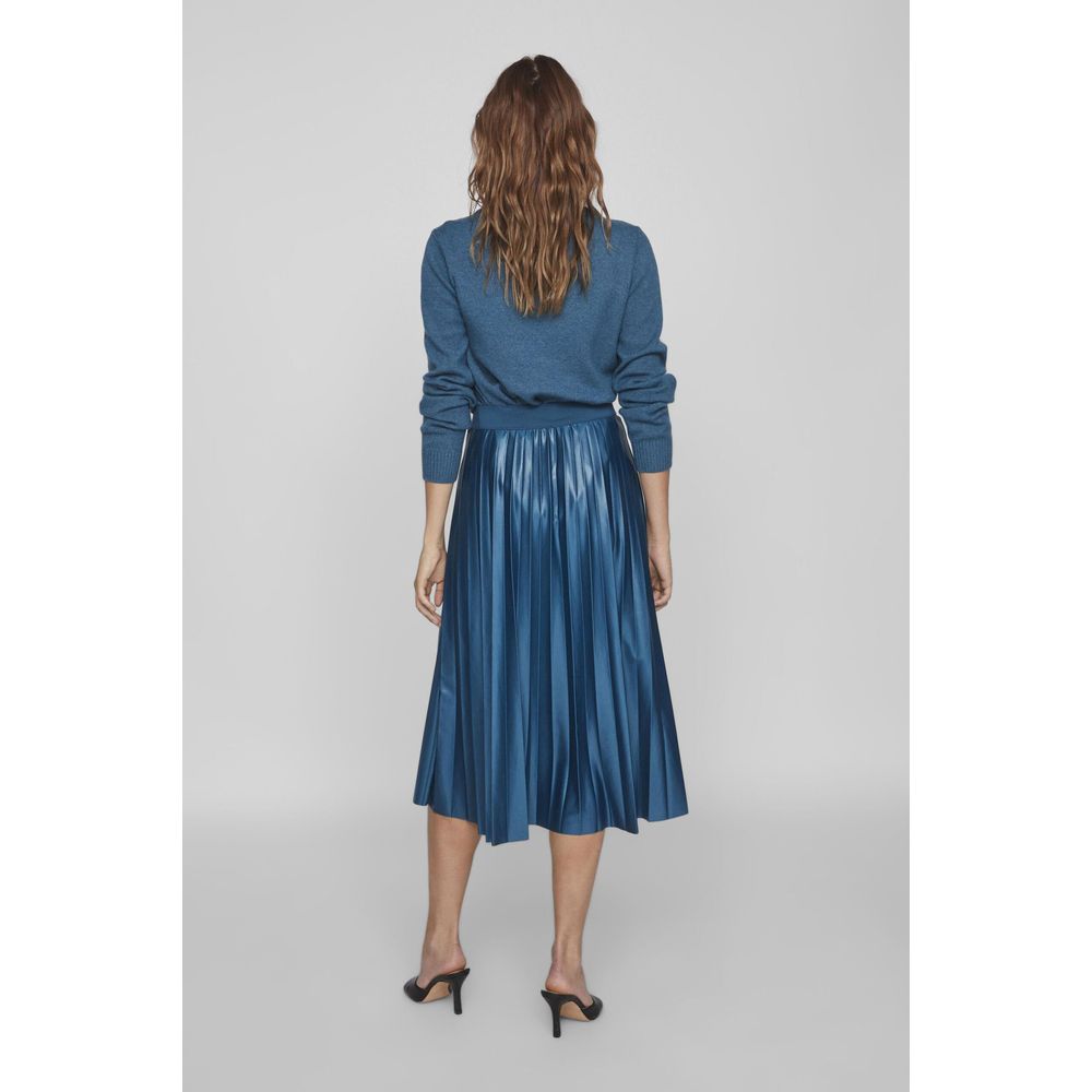 Vila Clothes Blue Polyester Polyester Skirt