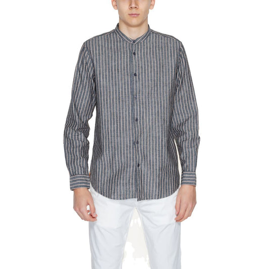 Gianni Lupo Gray Linen Shirt - IT44 | S