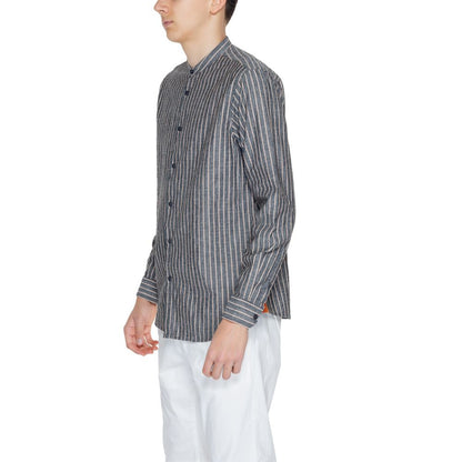 Gianni Lupo Gray Linen Shirt - IT44 | S