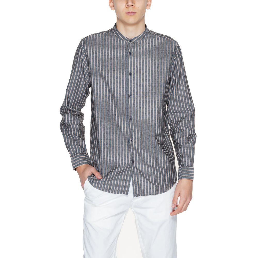 Gianni Lupo Gray Linen Shirt - IT44 | S