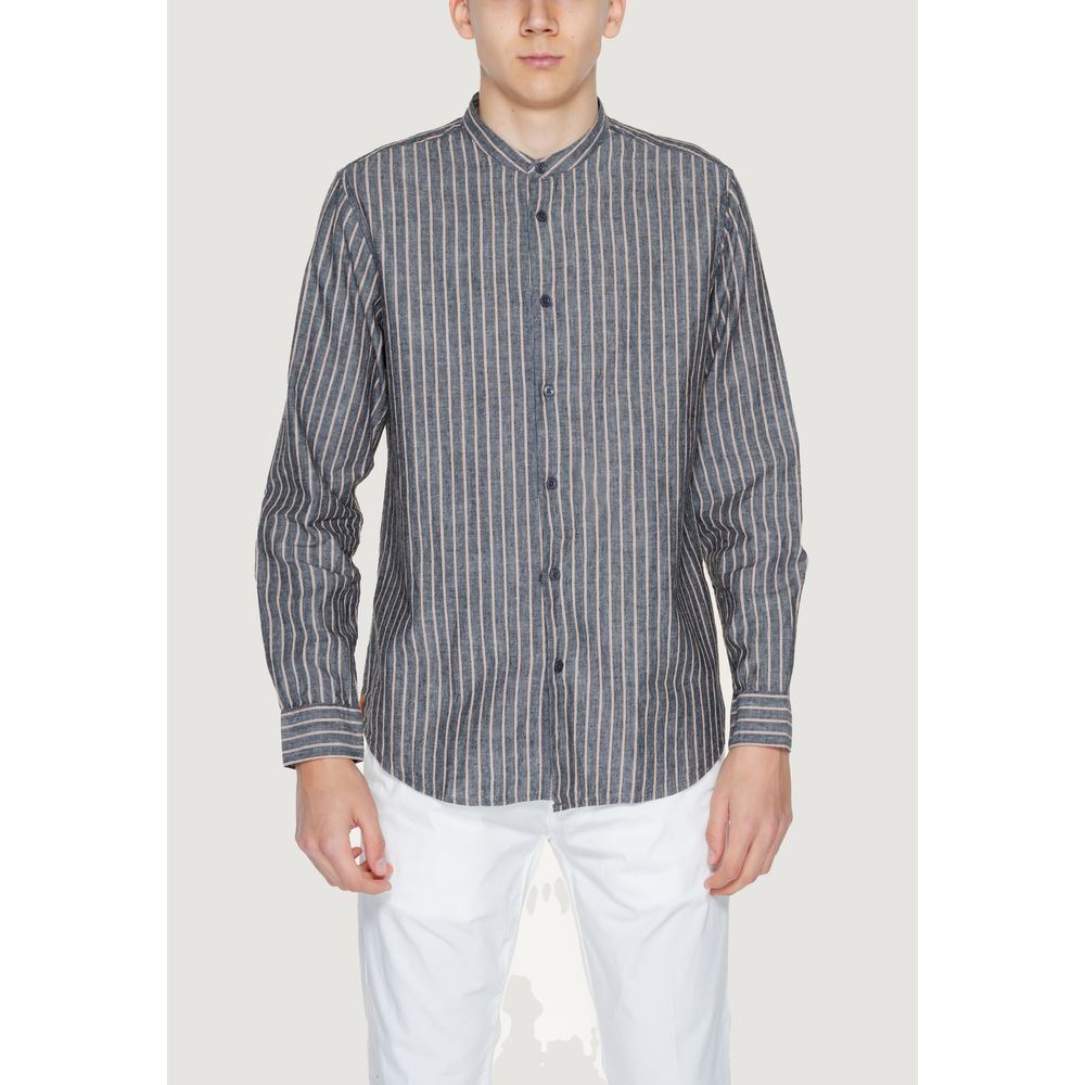 Gianni Lupo Gray Linen Shirt - IT44 | S