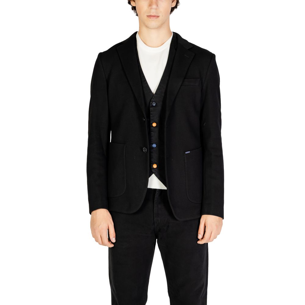 Gianni Lupo Black Cotton Blazer - IT44 | S