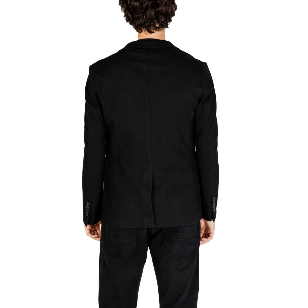 Gianni Lupo Black Cotton Blazer - IT44 | S