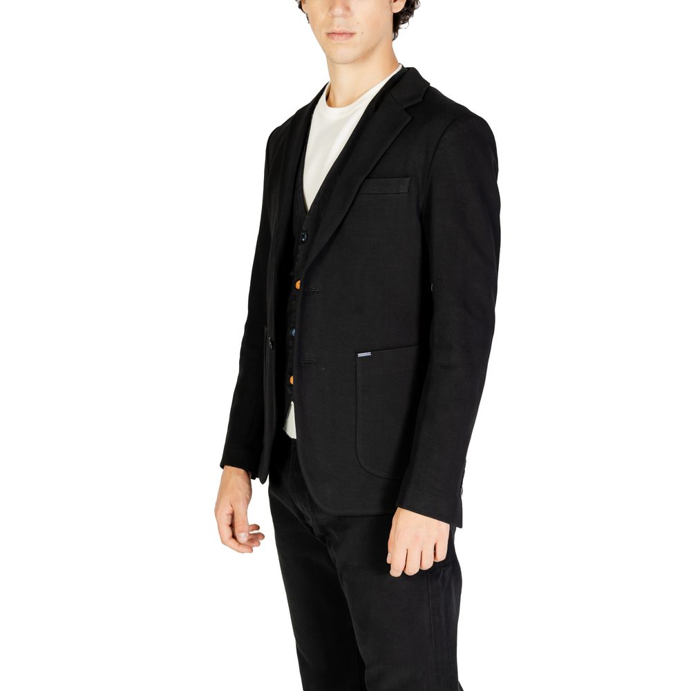 Gianni Lupo Black Cotton Blazer - IT44 | S