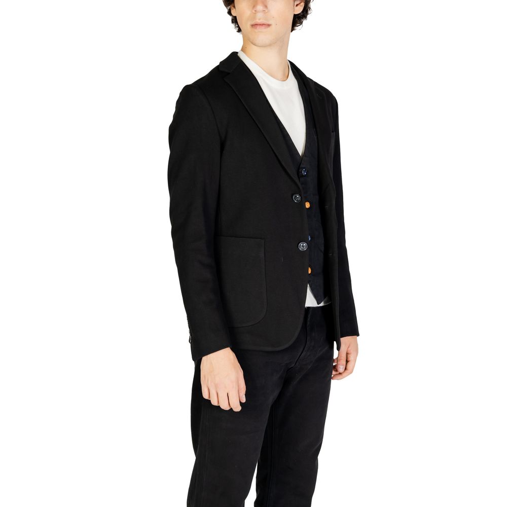 Gianni Lupo Black Cotton Blazer - IT44 | S