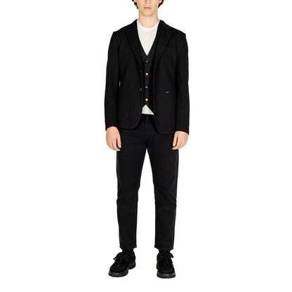 Gianni Lupo Black Cotton Blazer - IT44 | S