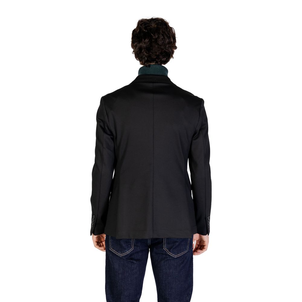 Gianni Lupo Black Polyester Blazer - IT54 | XXL