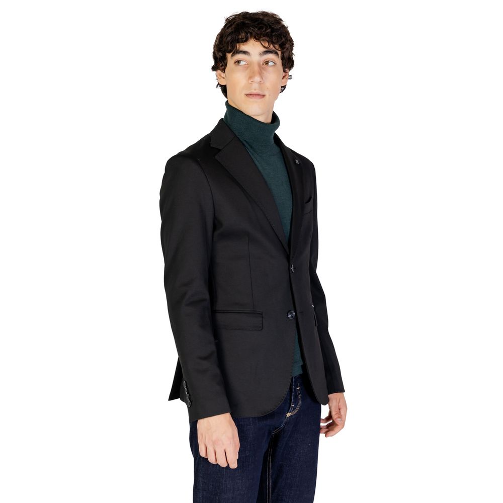 Gianni Lupo Black Polyester Blazer - IT54 | XXL