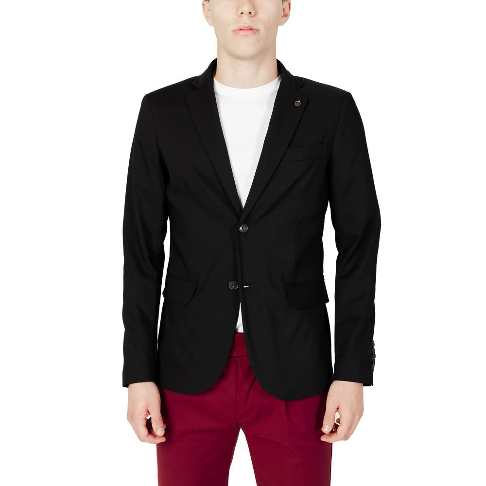 Gianni Lupo Black Cotton Blazer