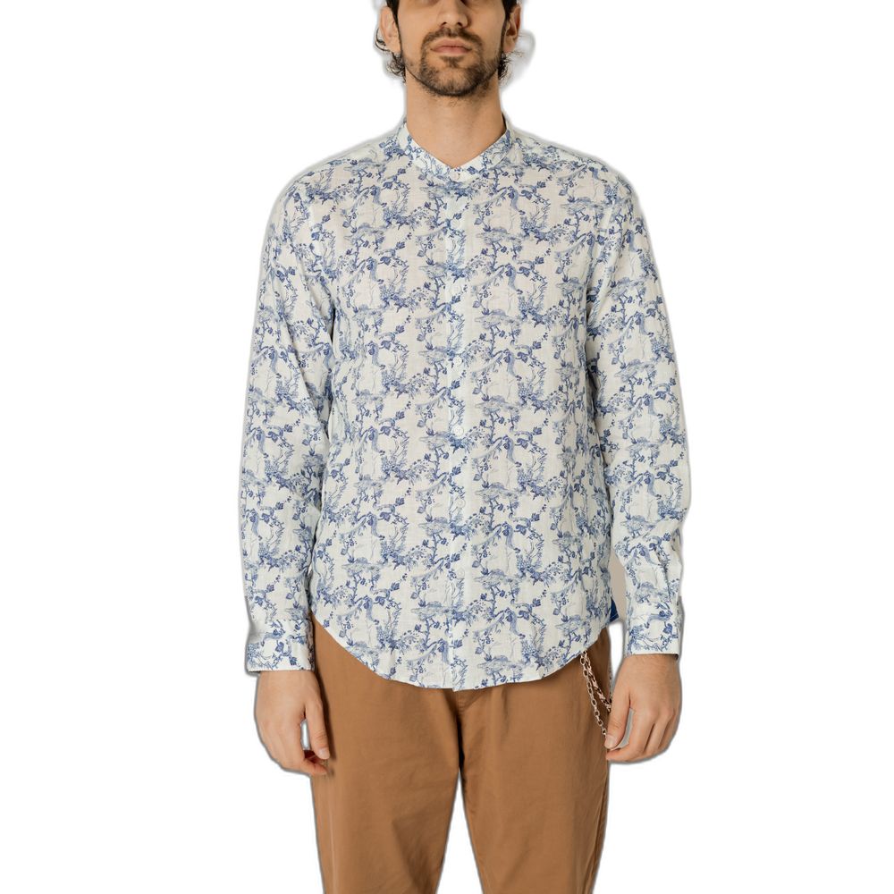 Gianni Lupo Blue Linen Shirt - IT46 | M