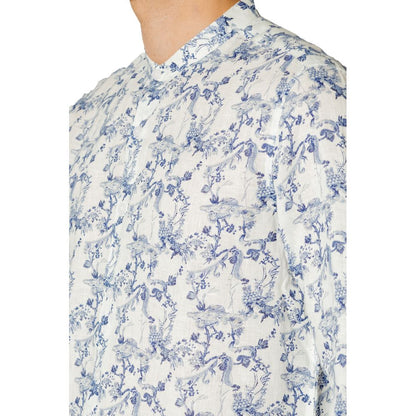 Gianni Lupo Blue Linen Shirt - IT46 | M