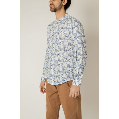 Gianni Lupo Blue Linen Shirt - IT46 | M