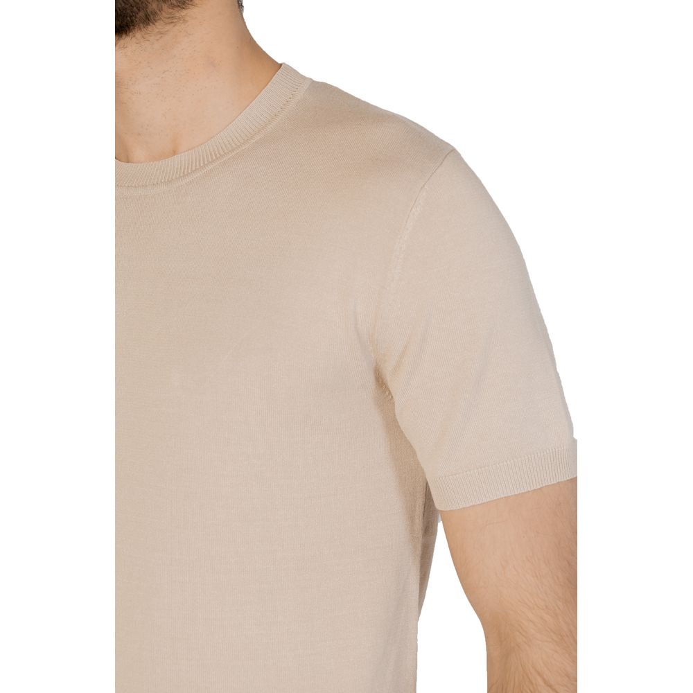 Gianni Lupo Beige Viscose T-Shirt - IT52 | XL