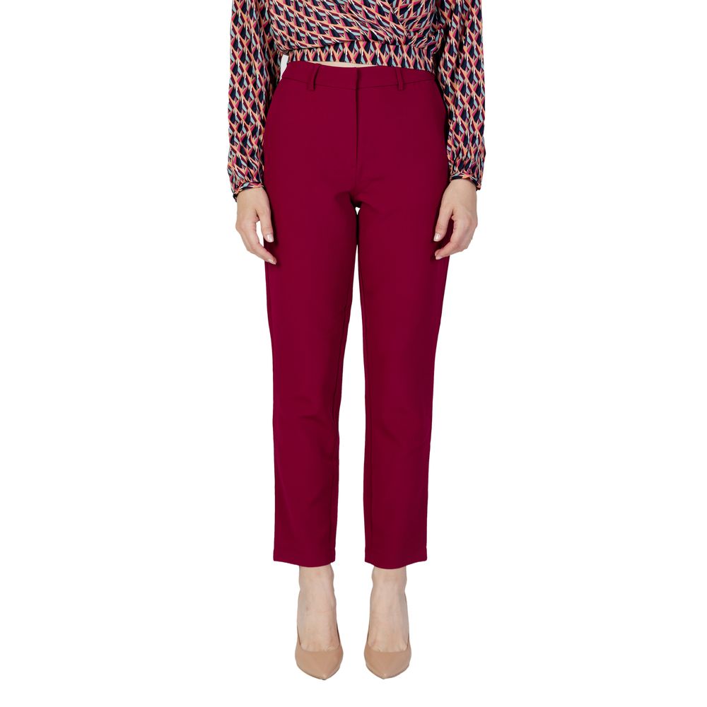 Vila Clothes Bordeaux Polyester Jeans & Pant - 34 | XXS