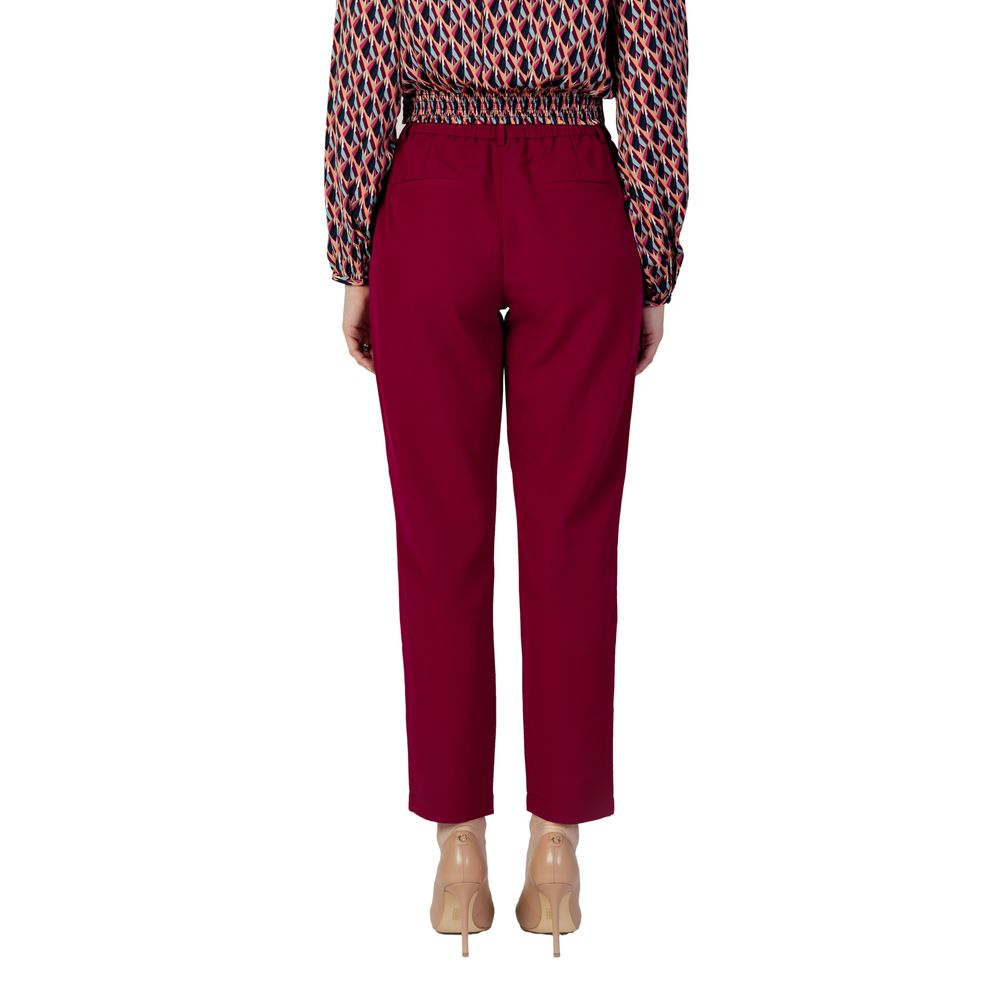 Vila Clothes Bordeaux Polyester Jeans & Pant - 34 | XXS