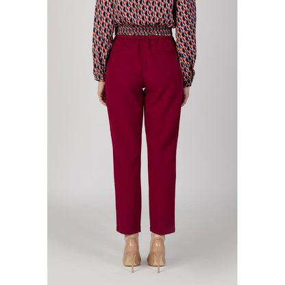 Vila Clothes Bordeaux Polyester Jeans & Pant - 34 | XXS