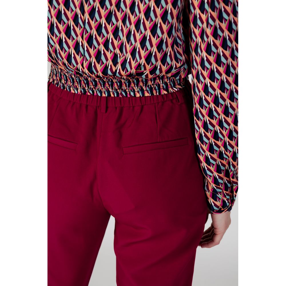 Vila Clothes Bordeaux Polyester Jeans & Pant - 34 | XXS