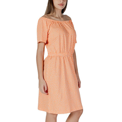 B.Young Orange Cotton Dress