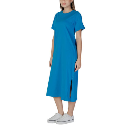 B.Young Blue Cotton Dress