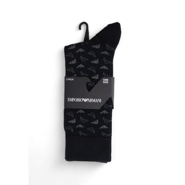 Emporio Armani Underwear Black Cotton Sock - One Size