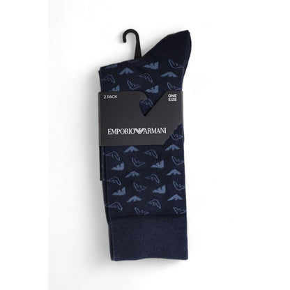 Emporio Armani Underwear Blue Cotton Sock - One Size