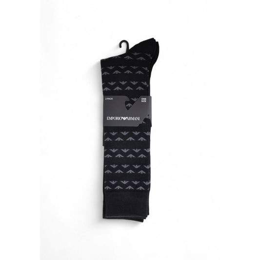 Emporio Armani Underwear Black Cotton Sock - One Size