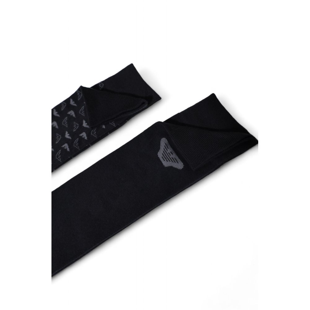 Emporio Armani Underwear Black Cotton Sock - One Size