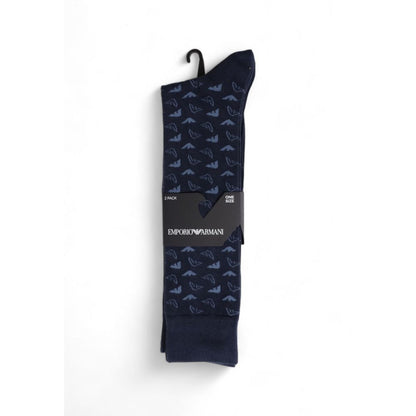 Emporio Armani Underwear Blue Cotton Sock - One Size