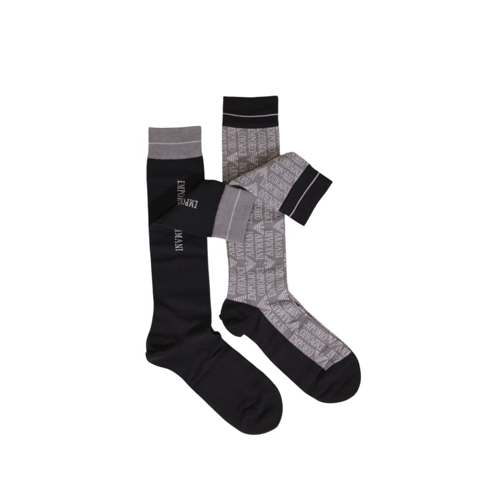 Emporio Armani Underwear Black Cotton Sock - One Size