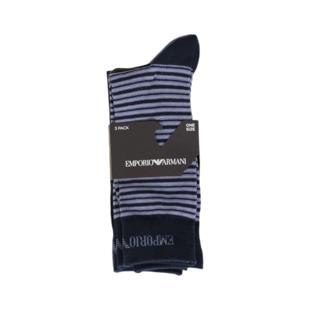 Emporio Armani Underwear Blue Cotton Sock - One Size